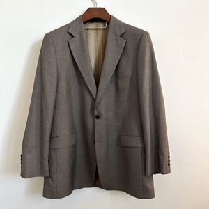 Brooks Brothers 346 Houndstooth Plaid 100% Wool Sports Coat tan/brown Size 42R